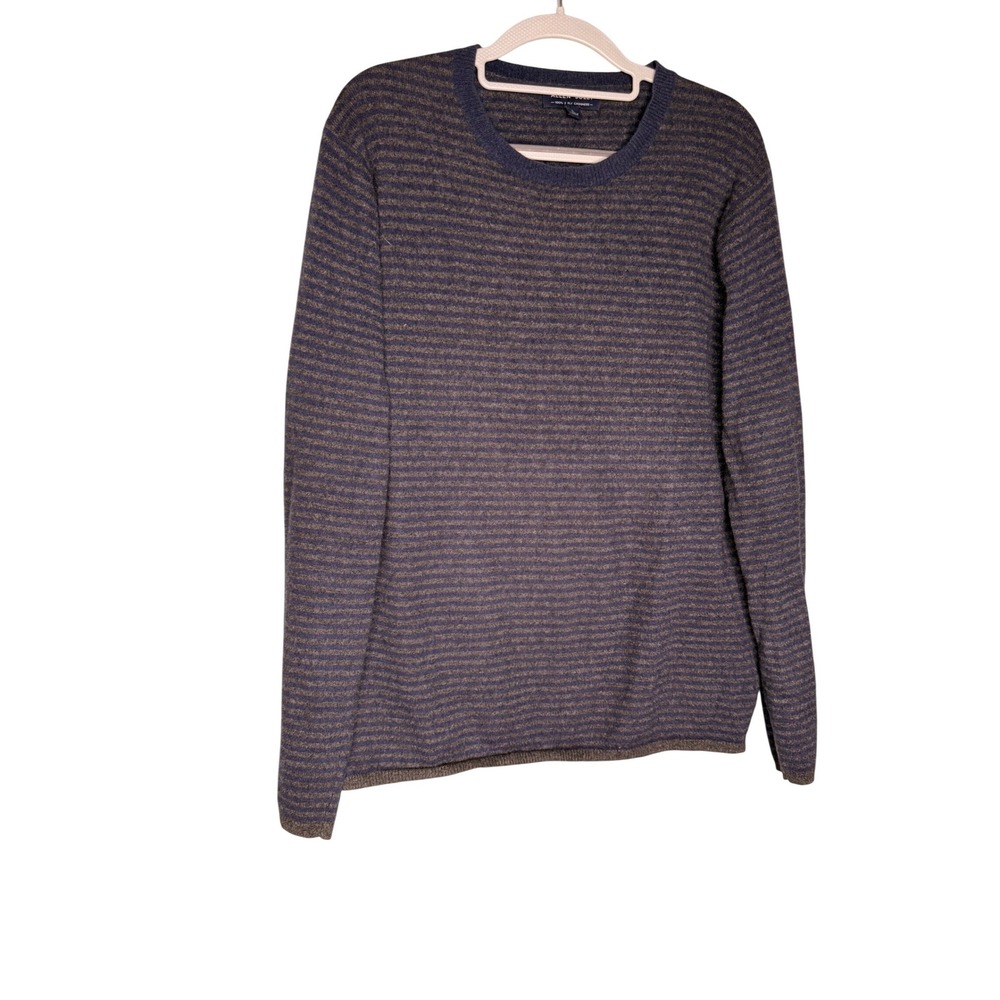 Allen Solly 100% 2 Ply Cashmere grey and navy blue striped